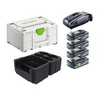 Festool Energie Set 4x BP 18 Li 4,0 Ah HPC-ASI Pack de batteries 18V 4,0 Ah HighPower ( 4x 205034 ) + SCA 16 chargeur rapide 10,8 V - 18 V ( 576953 ) + Systainer