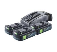 Festool Energy Set 3x BP 18 Li 3,0 C Battery 18 V 3,0 Ah / 3000 mAh Li-Ion ( 3x 577658 ) + TCL 6 Charger ( 201135 )