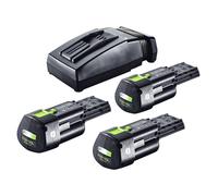 Festool Energy Set 3x BP 18 Li 3,0 Ergo I Battery 18 V 3,0 Ah / 3000 mAh Li-Ion ( 3x 577704 ) + TCL 6 Charger ( 201135 )