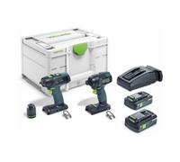 Festool Tid 18 HPC 4.0 I-set T18 18V Li-ion Pack Outils Sans-fil (2x Batteries 4.0h) Avec Systainer