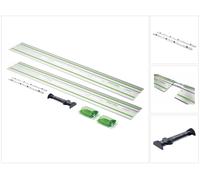 Festool FS 1400/2-KP Rail de guidage 2 pièces 1400 mm pour scie à main, scie plongeante et scie sauteuse / défonceuse + déflecteur FS/2-AW + raccord FSV/2