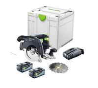 Festool HKC 55 EB-Basic Scie circulaire portative sans fil 18 V 160 mm Brushless + 2x batterie 8,0 Ah + chargeur rapide + Systainer