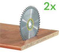 Festool HW 190x2,8x30 W48 Lame de scie circulaire WOOD FINE CUT 2 pces ( 2x 486297 ) 190 x 2,8 x 30 mm 48 dents pour le bois massif, les panneaux stratifiés et plaqués