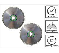 Festool Jeu de lames de scie circulaire spéciales TF58 2x 190 x 2,6 mm 190 mm ( 2x 492051 ) 58 dents