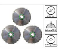 Festool Jeu de lames de scie circulaire spéciales TF58 3x 190 x 2,6 mm 190 mm ( 3x 492051 ) 58 dents