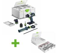 FESTOOL Perceuse-visseuse à percussion sans fil TPC 18/4 I-Basic-Set QUADRIVE + Systainer³ Organizer SYS3 ORG M 89 SD - 577625_A