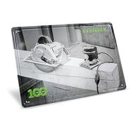 Festool Plaque en tôle avec inscription « 100 Jahre » avec inscription en allemand « 100 Jahre Maschinen » MES-FT1