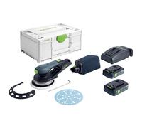 Festool Ponceuse excentrique hybride ETSC 2 150 4,0 I-Plus – avec 2x 18V 4,0Ah, chargeur, Systainer
