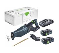 Festool RSC 18 EB-Basic Scie sabre sans fil 18 V Brushless + 2x batterie 3,0 Ah + chargeur + systainer