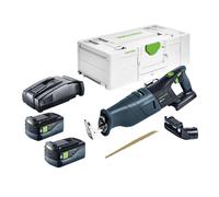 Festool RSC 18 EB-Basic Scie sabre sans fil 18 V Brushless + 2x batterie 5,0 Ah + chargeur rapide + Systainer