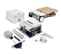 Festool CSC SYS 50 EBI-Basic-Set 36V (2x18V) Scie Circulaire Sur Table Sans Fil, Corps, Avec Support Et Accessoires - 168 Mm