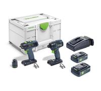 Festool Tid 18 HPC 4.0 I-set T18 18V Li-ion Pack Outils Sans-fil (2x Batteries 4.0h) Avec Systainer