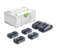 Ensemble d'accessoires Festool SYS 18V 4x4,0/TCL 6 DUO; 18 V; 4x4,0 Ah accu.