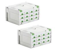 Festool Sortainer Set 2x SYS 3-SORT/12 ( 2x 491986 ) Mallette d'assortiment avec 12 compartiments pour vis chevilles clous