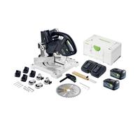 Festool SYMC 70 EB-Basic SYMMETRIC Scie à plinthes sans fil 36 V ( 2 x 18 V ) 216 mm + 2x batterie 5,0 Ah + chargeur double + Systainer