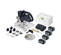Festool SYMC 70 EB-Basic SYMMETRIC Scie à plinthes sans fil 36 V ( 2 x 18 V ) 216 mm + 4x batterie 5,0 Ah + chargeur double + Systainer