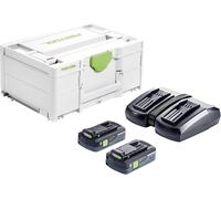 Festool SYS 18V 2x4,0/TCL 6 DUO Kit dénergie 577109 + 2 batteries, + chargeur