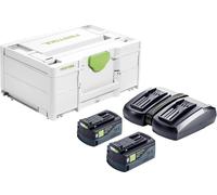 Festool SYS 18V 2x5,0/TCL 6 DUO Kit d'énergie 577707 + 2 batteries, + chargeur