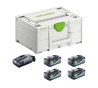 Festool SYS 18V 4x8,0/SCA16 Kit énergie 4x batterie 18 V 8,0 Ah ( 4x 577323 ) + chargeur ( 576953 ) + Systainer