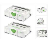 Festool Systainer T-LOC SYS 1 TL 2 x Coffrets à outils - Gris clair - Combinables (497563)