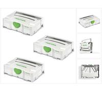 Festool Systainer T-LOC SYS 1 TL 3x Coffrets à outils - Gris clair - Combinables (497563)
