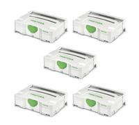Festool Systainer T-LOC SYS 1 TL 5 x Coffrets à outils - Gris clair - Combinables (497563)