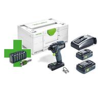 Festool TID 18 HPC4,0 I-Plus - Visseuse à chocs Li-Ion 18V (2x batterie 4,0Ah) dans systainer + embouts offerts - 180Nm - 8x220mm - moteur brushless