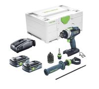 Festool TPC 18/4 I-Basic Perceuse-visseuse à percussion sans fil 18 V 75 Nm + 2x batterie 4,0 Ah + chargeur rapide + Systainer