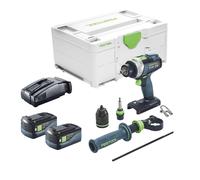 Festool TPC 18/4 I-Basic Perceuse-visseuse à percussion sans fil 18 V 75 Nm + 2x batterie 5,0 Ah + chargeur rapide + Systainer