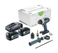 Festool TPC 18/4 I-Basic Perceuse-visseuse à percussion sans fil 18 V 75 Nm Brushless + 2x batterie 5,0 Ah + chargeur + Systainer