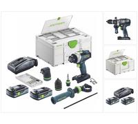 Festool TPC 18/4 I-Basic-Set Perceuse-visseuse à percussion sans fil 18 V 75 Nm Brushless + 2x batterie 4,0 Ah + chargeur + Systainer