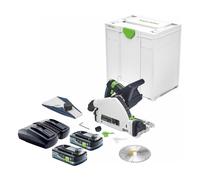 Festool TSC 55 KEB-Basic Scie plongeante sans fil 18 V / 36 V ( 2x 18 V ) 160 mm Brushless + 2x batterie 4,0 Ah + double chargeur + Systainer