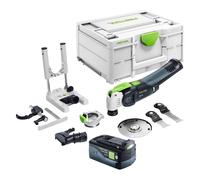 Festool VECTURO OSC 18 E-Basic Set Oscillateur sans fil 18 V Starlock Max Brushless + 1x batterie 5,0 Ah + 7 pces. set d'accessoires + Systainer - sans chargeur