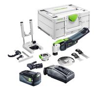 Festool VECTURO OSC 18 E-Basic Set Oscillateur sans fil 18 V Starlock Max Brushless + 1x batterie 5,0 Ah + chargeur + 7 pces. d'accessoires + Systainer