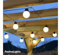 Festoon LED 10 Lampes Blanc Chaud Minuteur Batterie 4,5 m IP44 Noir