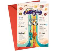FestySpark Cadeau d’Anniversaire Original - Un incroyable voyage en 1949 - Idée Cadeau 77 Ans Femme et Homme - Carte Anniversaire 77 ans Femme et Homme - Decoration Anniversaire 77 ans