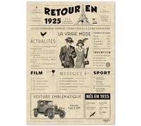 FestySpark Cadeau Original Retour en 1925 - Idée Cadeau 101 Ans femme et homme - Carte Anniversaire 101 ans femme et homme - Decoration Anniversaire 101 ans - Carte d’Anniversaire avec Félicitations