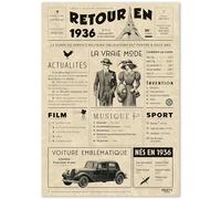 FestySpark Cadeau Original Retour en 1936 - Idée Cadeau 90 Ans femme et homme - Carte Anniversaire 90 ans femme et homme - Decoration Anniversaire 90 ans - Carte d’Anniversaire avec Félicitations