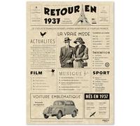 FestySpark Cadeau Original Retour en 1937 - Idée Cadeau 88 Ans femme et homme - Carte Anniversaire 88 ans femme et homme - Decoration Anniversaire 88 ans - Carte d’Anniversaire avec Félicitations