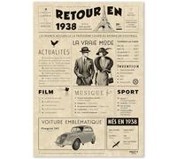FestySpark Cadeau Original Retour en 1938 - Idée Cadeau 87 Ans femme et homme - Carte Anniversaire 87 ans femme et homme - Decoration Anniversaire 87 ans - Carte d’Anniversaire avec Félicitations