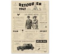 FestySpark Cadeau Original Retour en 1947 - Idée Cadeau 78 Ans femme et homme - Carte Anniversaire 78 ans femme et homme - Decoration Anniversaire 78 ans - Carte d’Anniversaire avec Félicitations