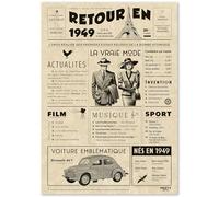 FestySpark Cadeau Original Retour en 1949 - Idée Cadeau 77 Ans femme et homme - Carte Anniversaire 77 ans femme et homme - Decoration Anniversaire 77 ans - Carte d’Anniversaire avec Félicitations