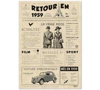 FestySpark Cadeau Original Retour en 1959 - Idée Cadeau 66 Ans femme et homme - Carte Anniversaire 66 ans femme et homme - Decoration Anniversaire 66 ans - Carte d’Anniversaire avec Félicitations