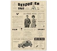 FestySpark Cadeau Original Retour en 1961 - Idée Cadeau 64 Ans femme et homme - Carte Anniversaire 64 ans femme et homme - Decoration Anniversaire 64 ans - Carte d’Anniversaire avec Félicitations