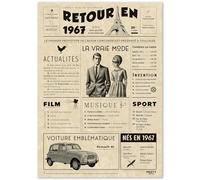 FestySpark Cadeau Original Retour en 1967 - Idée Cadeau 58 Ans femme et homme - Carte Anniversaire 58 ans femme et homme - Decoration Anniversaire 58 ans - Carte d’Anniversaire avec Félicitations