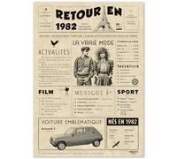 FestySpark Cadeau Original Retour en 1982 - Idée Cadeau 43 Ans femme et homme - Carte Anniversaire 43 ans femme et homme - Decoration Anniversaire 43 ans - Carte d’Anniversaire avec Félicitations