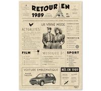 FestySpark Cadeau Original Retour en 1989 - Idée Cadeau 37 Ans femme et homme - Carte Anniversaire 37 ans femme et homme - Decoration Anniversaire 37 ans - Carte d’Anniversaire avec Félicitations