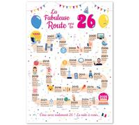 FestySpark Grande Carte Anniversaire 26 Ans Femme et Homme - Idée Cadeau 26 ans Homme et Femme - Decoration Anniversaire 26 ans - Birthday Card 1999 - Carte Original La Fabuleuse Route vers les 26