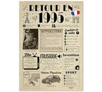 FestySpark Grande Carte Anniversaire 30 Ans Femme et Homme - Idée Cadeau 30 ans Femme et Homme - Decoration Anniversaire 30 ans - Félicitations Happy Birthday Card - Cadeau Original Retour en 1995