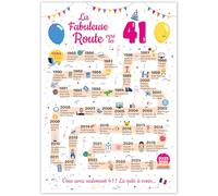 FestySpark Grande Carte Anniversaire 41 Ans Femme et Homme - Idée Cadeau 41 ans Homme et Femme - Decoration Anniversaire 41 ans - Birthday Card 1984 - Carte Original La Fabuleuse Route vers les 41